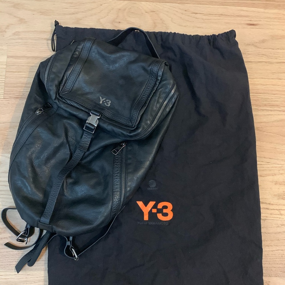 Y-3 leather backpack